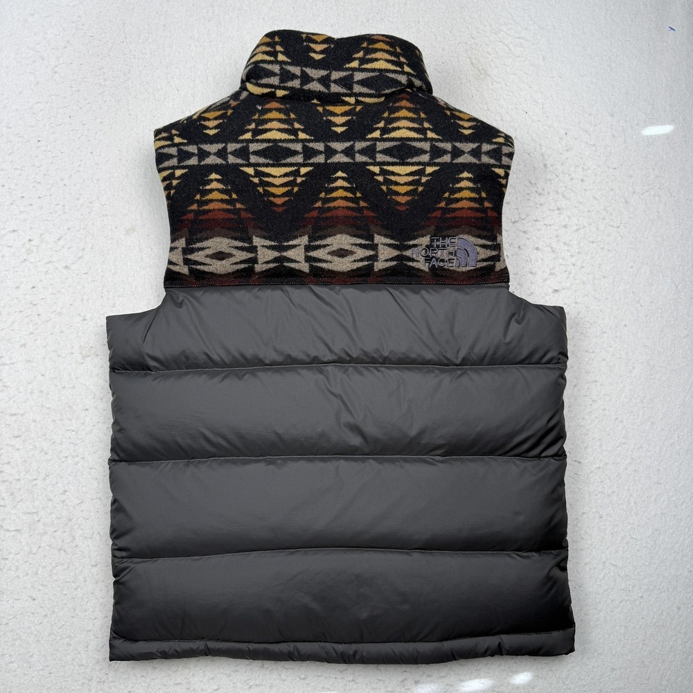 The North Face Vest Mens Medium Gray Pendleton Wool Down Puffer 700 Fill - Picture 11 of 14